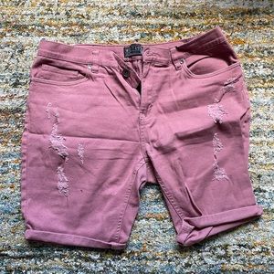 3/$30 Pink Ripped West 49 Jean Shorts